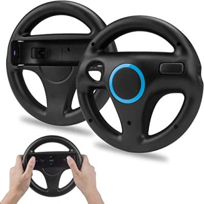 Afbeelding van TechKen 2 Stuks Stuurwiel voor Wii Afstandsbediening Compatibel Met Kart en Racing Games Kunststof Game Controller