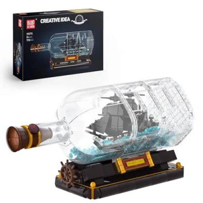 Afbeelding van Mould King 10070 Piratenship in fles bouwstenen Black Pearl zeilschip klem verzamelaar scheepsmodel geschenk voor ab 8 jaar(778 delen