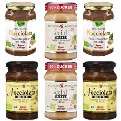 Afbeelding van Rigoni di Asiago 2 x Nocciolata, melkvrij &amp; Bianca 6 270 g Notennootcrème Hazelnootcrème zonder palmolie Notennougat Crème Broodbeleg