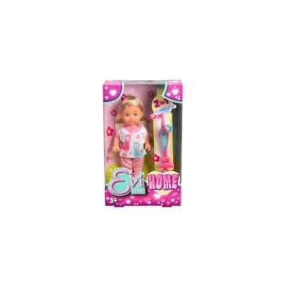 Afbeelding van Simba 105733697 Evi Love Home, speelpop in schattig joggingpak met stofzuiger 2 1 functie, 12 cm, vanaf 3 jaar