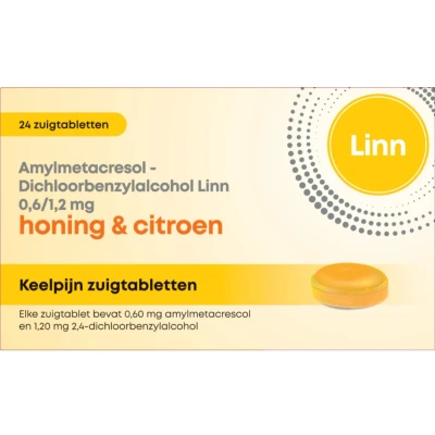 Afbeelding van Linn Keelpijn Zuigtabletten Honing&amp;Citroen