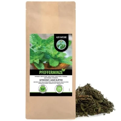 Afbeelding van Pepermuntenbladeren geheel (100 g), pepermunttthee voorzichtig gedroogd, 100% zuiver en natuurlijk