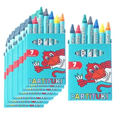 Afbeelding van Partituki Feestgunsten voor kinderen. 20 dozen met 7 verschillende kleurpotloden per doos. Pinata verjaardagscadeau Niet giftig EU gecertificeerd.