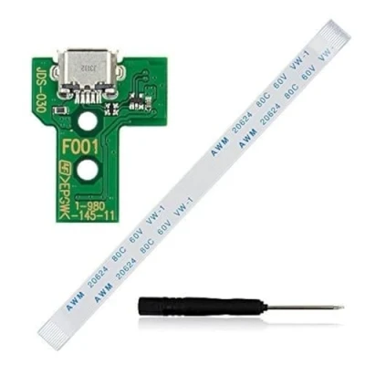 Afbeelding van JDS 030 USB laadpoort oplader socket board voor PS4 DualShock 4 3e generatie controller met 12 polige kabel gratis tool