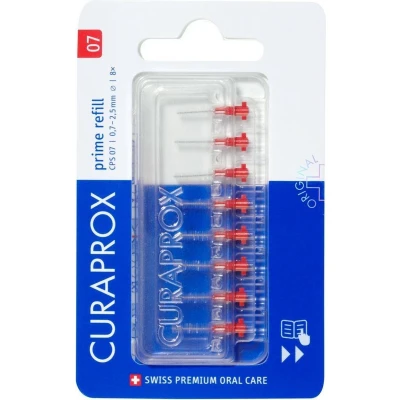 Afbeelding van 3x Curaprox Interdentale Rager Prime Navulling CPS 07 Rood 2,5mm 8 stuks