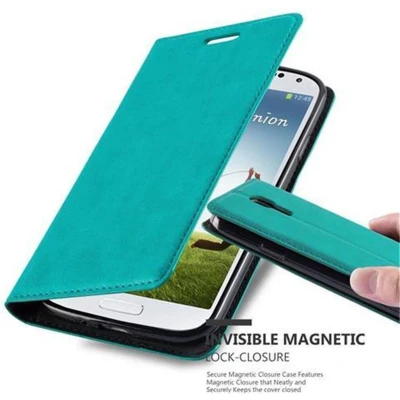 Afbeelding van Cadorabo Hoesje geschikt voor Samsung Galaxy S4 in BENZINE TURKOOIS Beschermhoes Case magnetische sluiting Cover