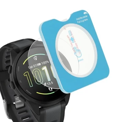 Afbeelding van kwmobile 2x smartwatch screenprotector geschikt voor Garmin Forerunner 165 / Music Protector sporthorloge krasbestendig Transparant met aanbrengtool