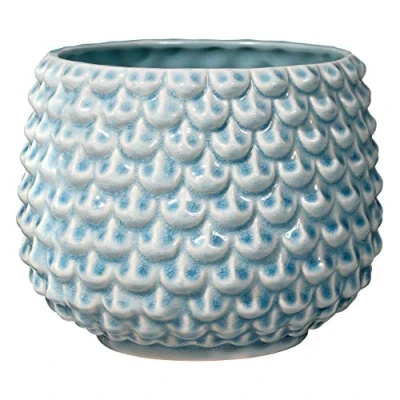 Afbeelding van Bloomingville Pinecone Bloempot, decoratieve bloempotten, kleur voor binnen, creatieve retrostijl, L (16,5 cm ø), leu hemel, keramiek
