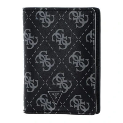Afbeelding van GUESS Leren Kaarthoes Mito Card Holder Dark Black Zwart