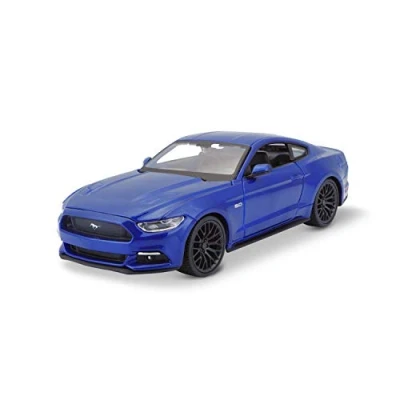 Afbeelding van Maisto Ford Mustang GT (2015): modelauto schaal 1:24, deuren en motorkap beweegbaar, 20 cm, blauw (531508B)