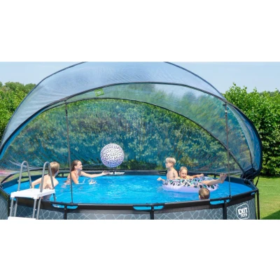 Afbeelding van EXIT zwembad met overkapping, warmtepomp ø450cm Stone