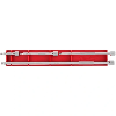 Afbeelding van Milwaukee 3/8 verlengstukken voor dopsleutels draaibaar (4 delig) (76 mm, 152 254 305 mm) 4932480641