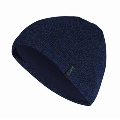 Afbeelding van JAKO Gebreide muts (met fleece binnenvoering) Marine gemeleerd