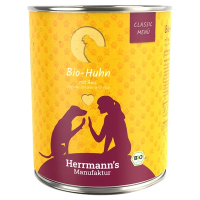Afbeelding van 24x800g Menu bio kip met rijst Herrmanns Hondenvoer