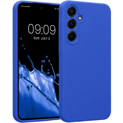 Afbeelding van kwmobile telefoonhoesje geschikt voor Samsung Galaxy A55 5G TPU backcover met siliconen coating Smartphone case in Baltisch blauw