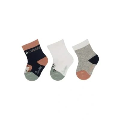 Afbeelding van Sterntaler Babysokjes 3 pack leeuw marine