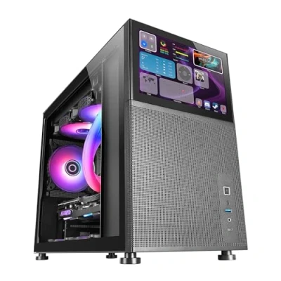 Afbeelding van Mars Gaming MC LCD 8 IPS Mini Tower Tempered Glass Zwart