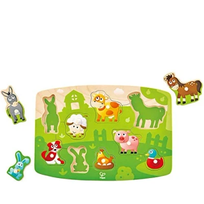 Afbeelding van Hape knoppuzzel boerderij 9st