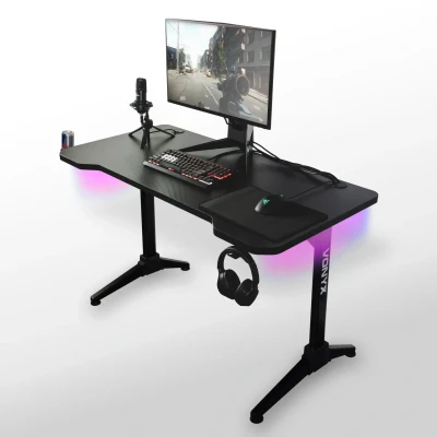 Afbeelding van Vonyx DB20 gaming bureau met LED verlichting 120cm Zwart