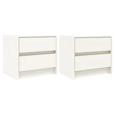 Afbeelding van Nachtkastje 40X31X35,5 Cm Massief Grenenhout 2 / Wit