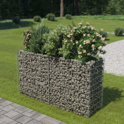 Afbeelding van Gabion plantenbak verhoogd 180x50x100 cm gegalvaniseerd staal