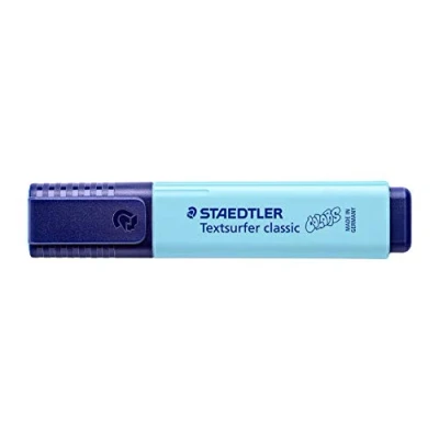 Afbeelding van STAEDTLER 364 C 305 Textsurfer Classic pastel vintage markeerstiften (hoge kwaliteit, Made in Germany, met grote inktvoorraad voor extra lange markeerprestaties), doos 10 stuks, hemelsblauw