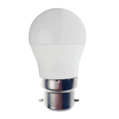 Afbeelding van SMD LED lamp, Mini bolvormig P45, 6W / 470lm, B22 fitting (Frankrijk), 3000K