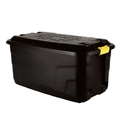 Afbeelding van Strata Heavy Duty Opbergbox met Wielen 145 liter, 94x52x45cm zwart