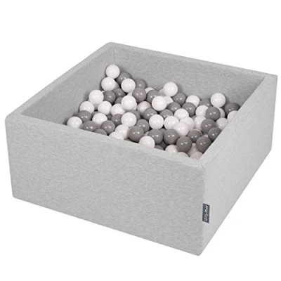 Afbeelding van KiddyMoon Schuim Ballenbak Voor Kinderen Met Ballen Ø 7 Cm Gemaakt In EU, Lichtgrijs:Wit Grijs,90X40cm/200