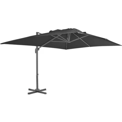 Afbeelding van vidaXL Zweefparasol met aluminium paal 4x3 m zwart