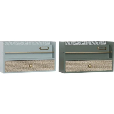 Afbeelding van Multi Functionele Organiser DKD Home Decor LD 181379 Groen Polypropyleen Hout MDF 30 x 9 17 cm...