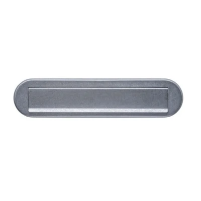 Afbeelding van Intersteel Briefplaat ovaal 340x80mm met klep/regenrand PVD RVS getrommeld