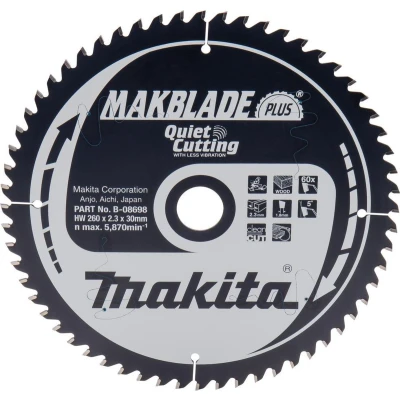 Afbeelding van Makita B 08698 Zaagb Q+C 260x30x2,3 60T 5g 260x30x1,8mm