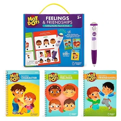 Afbeelding van Learning Resources Hot Dots Gevoelens en vriendschappen, werkboek sociaal emotioneel leren, leeftijd 3+, onmiddellijke feedback, 200+ emotionele leeractiviteiten