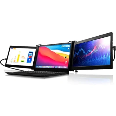 Afbeelding van Lipa HDR 70 Triple Portable monitor Full HD Extra beeldscherm laptop Tri screen 1 Kabel model (ook Voor MacOS &amp; Windows) Plug Play schermen tussen 13.3 en 16.1 inch 60 Hz IPS 2x 11.6&quot; Met Draagtas