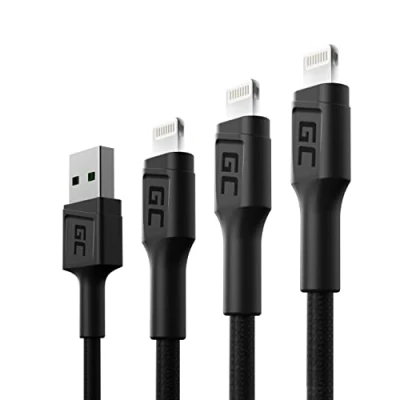 Afbeelding van GC Ray LED SET 3x 30cm 120cm 200cm Lightning Kabel Nylon Cable Snellaadkabel voor Apple iPhone 13 12 11 SE Pro/Max X XR XS Max 8 7 Plus 6 6S 5 5C 5S iPad Air/Pro/Mini