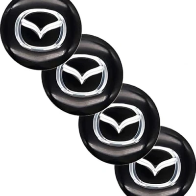 Afbeelding van 4 Stuks Auto Wieldoppen voor Mazda 65mm,Auto Naafdoppen Velg Cap Wiel Center Hub Cover