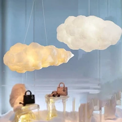Afbeelding van Creatieve Hanglamp Katoenen Wolken 3D Model Kroonluchter Fire Bescherming Cloud Plafondlamp Decoratieve Sfeer Voor Slaapkamer Woonkamer Winkel 3 Verlichting