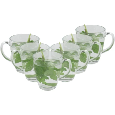 Afbeelding van OTIX Theeglazen met Oor 6 Stuks 350 ml glas Groot Transparant Theekopjes