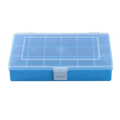 Afbeelding van hünersdorff Assorteerdoos PP Compact met 18 vakken, stabiele sorteerdoos voor schroeven en andere kleine onderdelen, vaste vakindeling, 17 x 25 4,6 cm, blauw