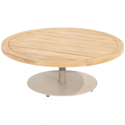 Afbeelding van 4 Seasons Outdoor Volta teak salontafel centrale poot latte 80 cm. Ø (H 30)