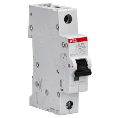 Afbeelding van Abb s201 installatieautomaat 1p z karakteristiek 10a iec en 60898 1 6 ka iec60947 2 10 module breedte 17 5mm 2cds251001r0428