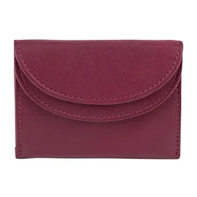 Afbeelding van LEAS mini portemonnee RFID bescherming in echt leer, cherry editie, rood (cherry), Small Schmal, gesloten