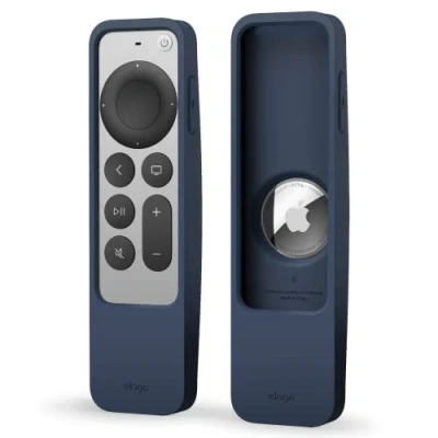 Afbeelding van elago R5 Locator Hoesje Case Compatibel met Apple TV 4k Siri Afstandsbediening 3e Generatie(2022) en 2e Generatie (2021) Airtag Lanyard Inbegrepen, Volledige Toegang (Blauw)