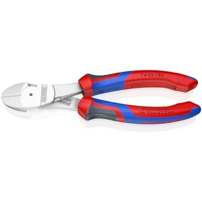 Afbeelding van Knipex Kracht zijsnijtang verchroomd, met meer componentengrepen 180 mm (zelfbedieningskaart/blister) 74 05 SB