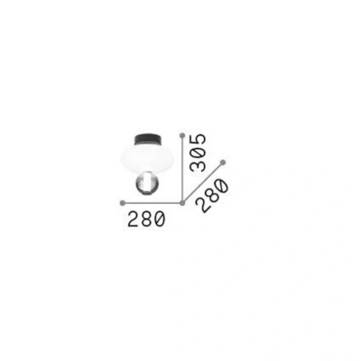 Afbeelding van Ideallux Ideal Lux LED plafondlamp Lumiere 2, opaal/grijs glas, zwart