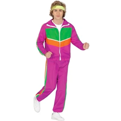 Afbeelding van Fiestas Guirca 80 er jaren trainingspak man paars (mt M)