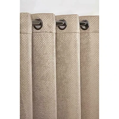 Afbeelding van Emma Barclay Ambiance Thermische Verduisterende Gordijnen Met Ringen 3D Reliëf Reflecterende Reverse Weave in Taupe Breedte 46 x Lengte 137 cm (54 inch)