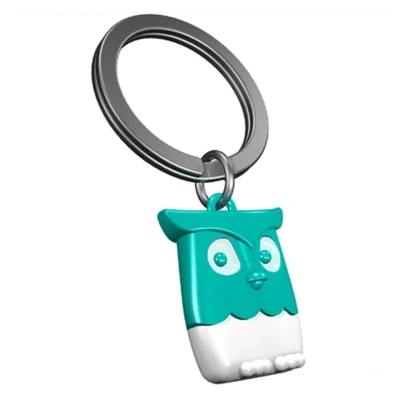 Afbeelding van Metalmorphose sleutelhanger turquoise uil Wisdom