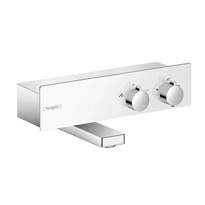 Afbeelding van hansgrohe Badthermostaat ShowerTablet 350 opbouw, wit/chroom